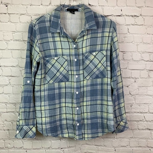 Sanctuary Tops - Sanctuary Blue Plaid Top Size Medium